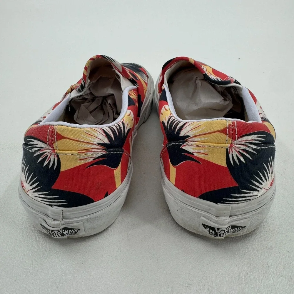 Vans Off the Wall Skate Shoes WOMENS Multicolor Tropical Print Slip On SIZE 8.5